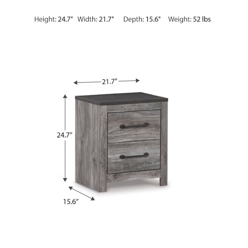 Bronyan Rustic 2 Drawer Nightstand