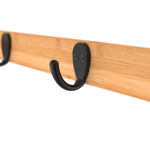 Bamboo Wall Shelf with Towel Bar