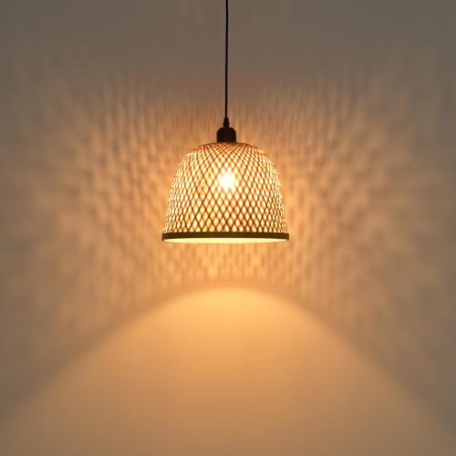 3 Pack Bamboo Pendant Light Mini Rattan Chandelier