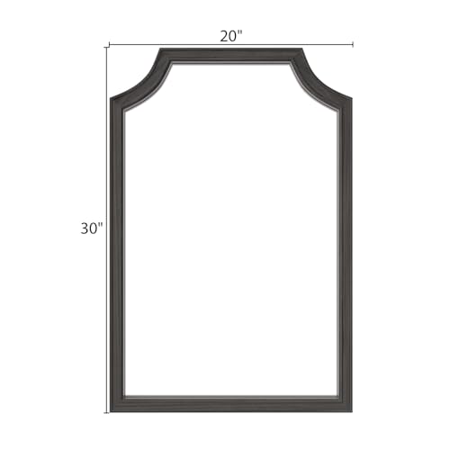 Scalloped Wood Mirror for Small Bathroom Vanity 20x30 Inch Rectangle Wall Mirror Decor for Hallway Bedroom Living Room Home