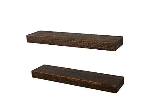 x2 24 Inch Wooden Floating Shelves for Wall