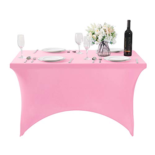 2Pack Spandex Table Cover for 4FT or 6ft or 9ft Table Universal Fitted Stretch Tablecloth for Party (2 Count)