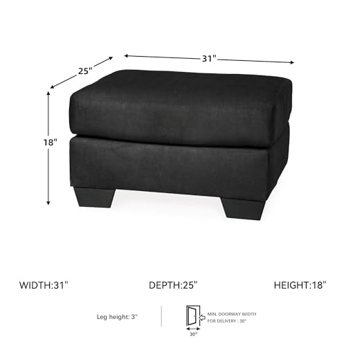 Black Microfiber Ottoman