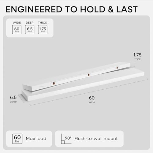 60 Inch Floating Shelves (2 Count)