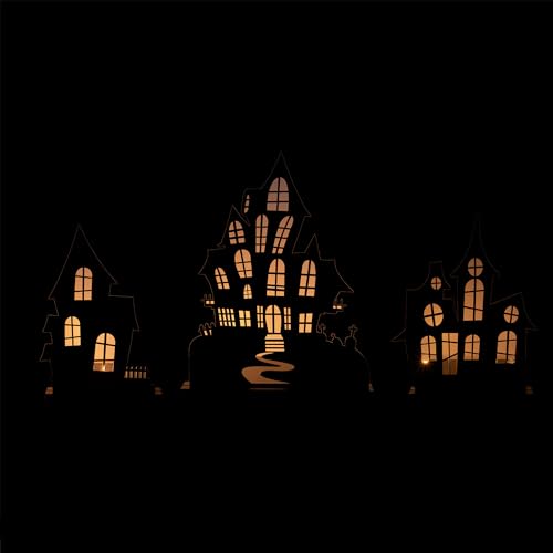 Spooky Halloween House Village Silhouettes