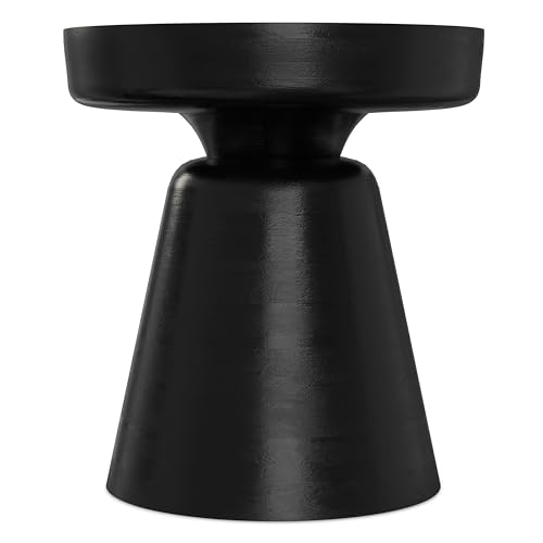 Robbie 16" Wide Solid Wood Rectangular End Table in Black