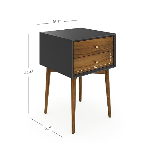 Harper Modern Nightstand Side Accent or End Table with Storage Drawer