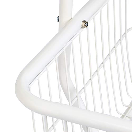 Rectangular Laundry Hamper Basket Butler Cart with Wheels and Hanging Rack