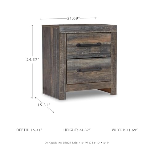 Drystan Rustic 2 Drawer Nightstand