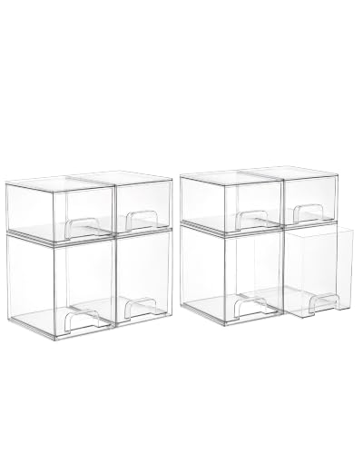 Clear Stackable Storage Drawers Set of 8 (8 Count)
