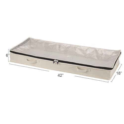Cedarline Under Bed Storage Bag with Heavy‑Duty Cotton Canvas and Durable 3‑Sided Zipper