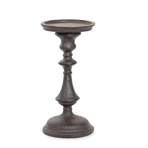 Rustic Cast Iron Pillar Candle Holder