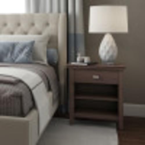 Artisan 24" Solid Wood Bedside Table in Warm Walnut Brown