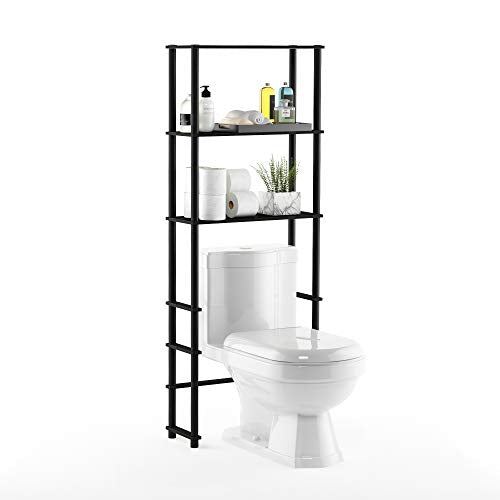 Turn-N-Tube with 3 Shelves Toilet Space Saver, Espresso/Black