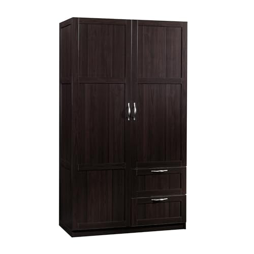 Select Multipurpose Bedroom Armoire Wardrobe Closet Pantry Storage Cabinet with Storage Drawers and Hanging Rail