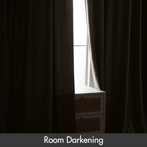 Taupe Blackout Velvet Curtains Drapes 84 Inch Long 52"x84" Bedroom (2 Count)
