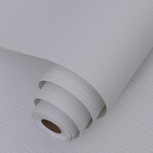 Grasscloth Peel and Stick Wallpaper 20.8"x394" Light Gray Thick Fabric Textured Linen Classic Faux Grassweave Neutral Removable Wallpaper Vinyl Film Roll for Home Use (56.7 Sq Ft)