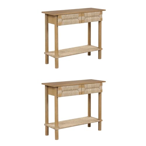 Beacon Wooden Sofa Console Table with Drawers (2 Count)