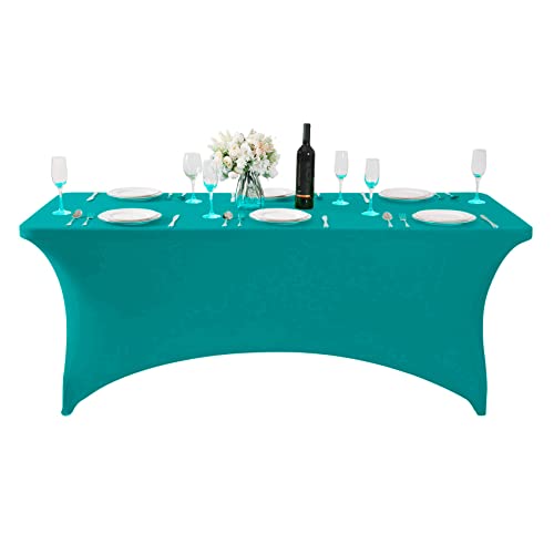 Spandex Table Cover for 6Ft or 4fT or 8ft Table Universal Fitted Stretch Tablecloth for Party