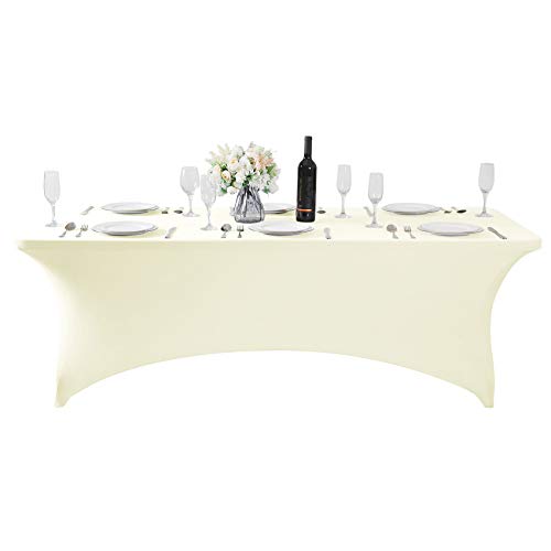2Pack Spandex Table Cover for 6Ft or 4fT or 8ft Table Universal Fitted Stretch Tablecloth for Party