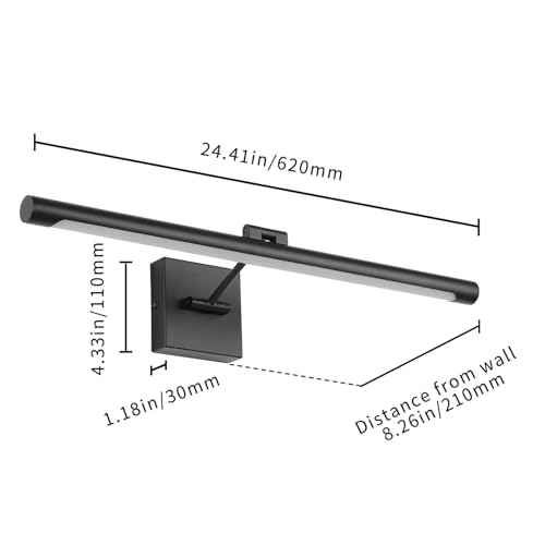 LED Picture Light Modern Black Art Display Light Artwork Display Light for Paintings 14W