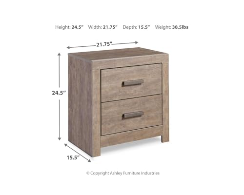 Culverbach Modern 2 Drawer Nightstand with 2 USB Charging Stations