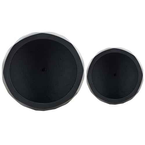 Outdoor Collection Kane Black Cement Ficonstone Planter Pot Set of 2 (2 Count)