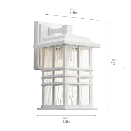Beacon Square 12" Outdoor Wall Light in White