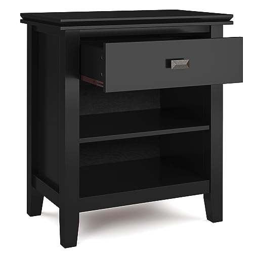Artisan 24" Wide Solid Wood Bedside Table in Black