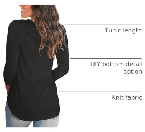 Christmas V Neck Shirts for Women Xmas Shirt Top Long Sleeve Christmas Letter Print Graphic T Shirt Holiday Tees Black S