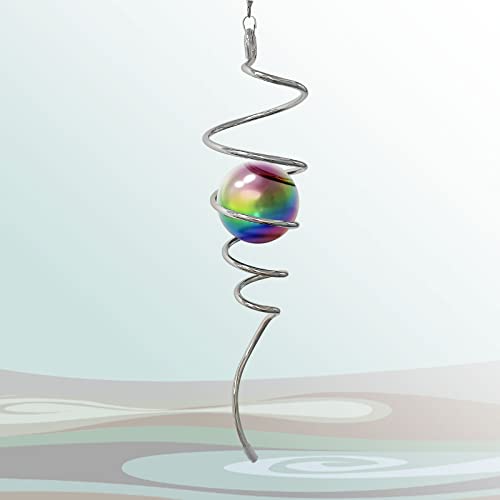 Multi Color Wind Spinner Tail Gazing Ball Spiral Decorative Wind Spinners Sun Catcher Visual Illusion Wind Spinner Stabilizer Indoor Outdoor Garden Decoration