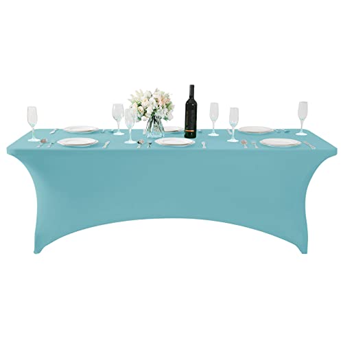 Spandex Table Cover for 8FT or 4ft or 6ft Table Universal Fitted Stretch Tablecloth for Party