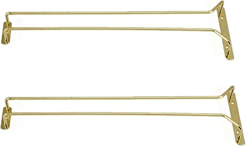 24 Inch Wine Glass Rack Brass Finish Set of 2 (2 Count)