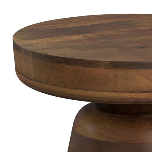 Robbie 16" Wide Solid Wood Rectangular End Table in Walnut Brown
