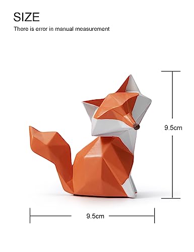 Fox Statue Figurine Animal Sculpture Modern Home Decor 4.0 Inch