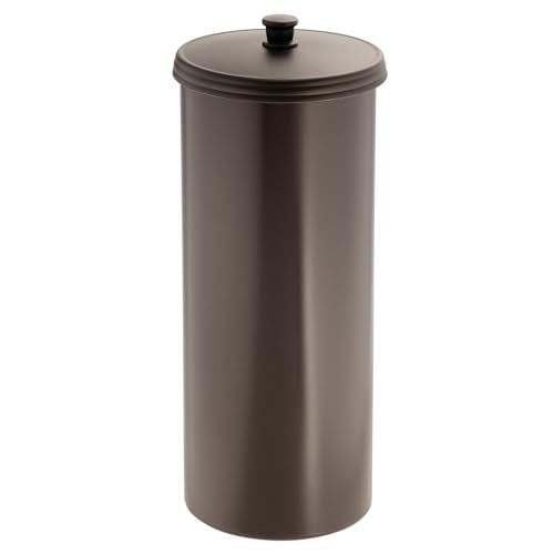 Freestanding Bathroom Toilet Paper Storage Holder with Lid Bronze