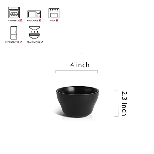 Ceramic Small Bowls Dessert Bowls 8oz Bouillon Cups for Dessert Soup Dipping Sauce Coffee Cupping Microwave and Dishwasher Safe (6 Count)