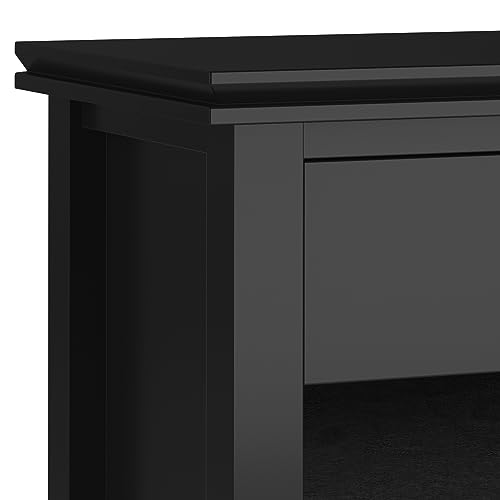 Artisan 24" Wide Solid Wood Bedside Table in Black