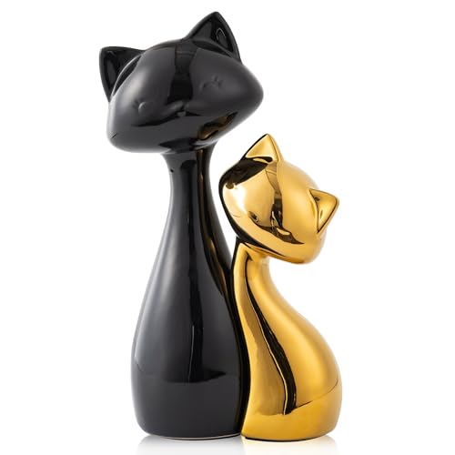 Ceramic Cat Statue Set