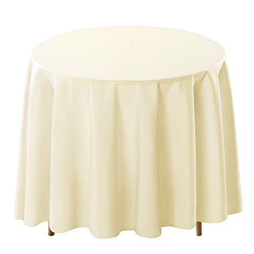90 Inch Ivory Tablecloths for Round Tables