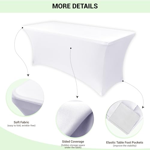 Spandex Table Cover 8ft Fitted Tablecloth Rectangular