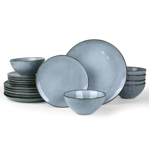 Ocean Round Stoneware Dinnerware Set for 6 (8 Count)