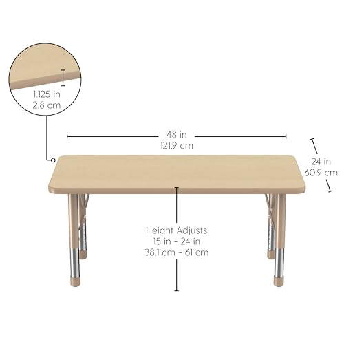 FDP 24" x 48" Rectangle Table with Chunky Legs