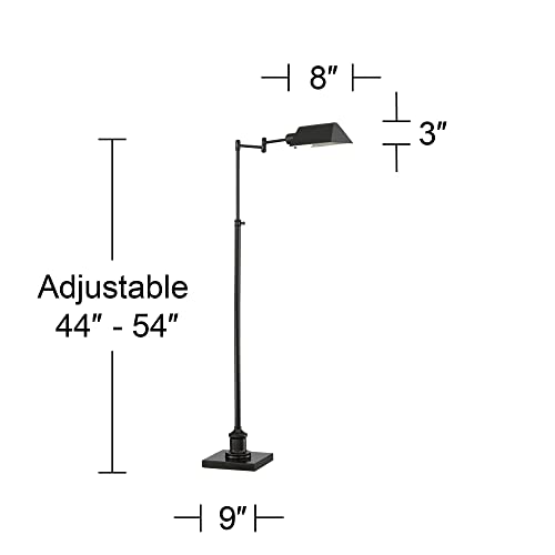 Jenson Adjustable Height Bronze Swing Arm Pharmacy 54" Tall Floor Lamp
