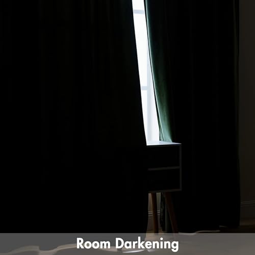 Olive Green Blackout Velvet Curtains Drapes 120 Inch Long 52"x120" (2 Count)