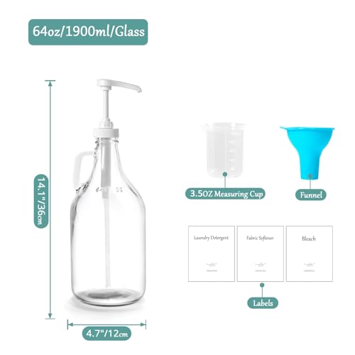 Glass Laundry Detergent Dispenser with Pump