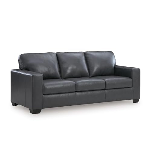 Blue Leather Match Sofa