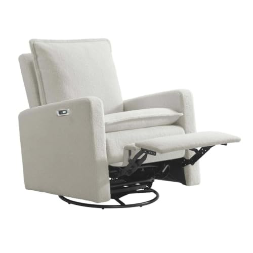 Uptown Power Glider Recliner Rocking Chair 270° Swivel for Nursery and Living Room