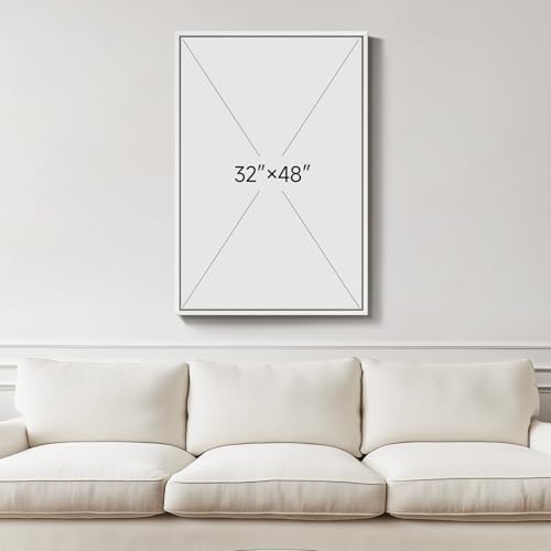 Large Framed Blue Gold Abstract Wall Art