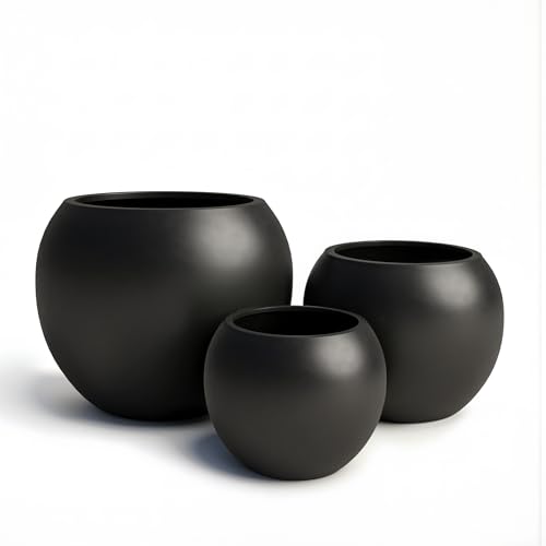 Fiberstone Large Round Planter for Indoor Outdoor Use